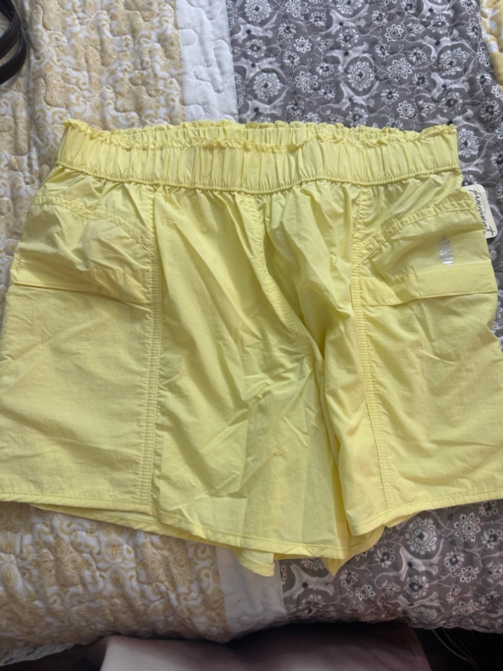 FP Movement by Free People Pale Yellow Elastic-Waist Casual Shorts